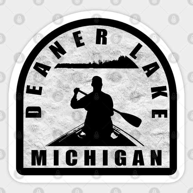 Deaner Lake Canoeing Michigan Sticker by BirdsEyeWorks